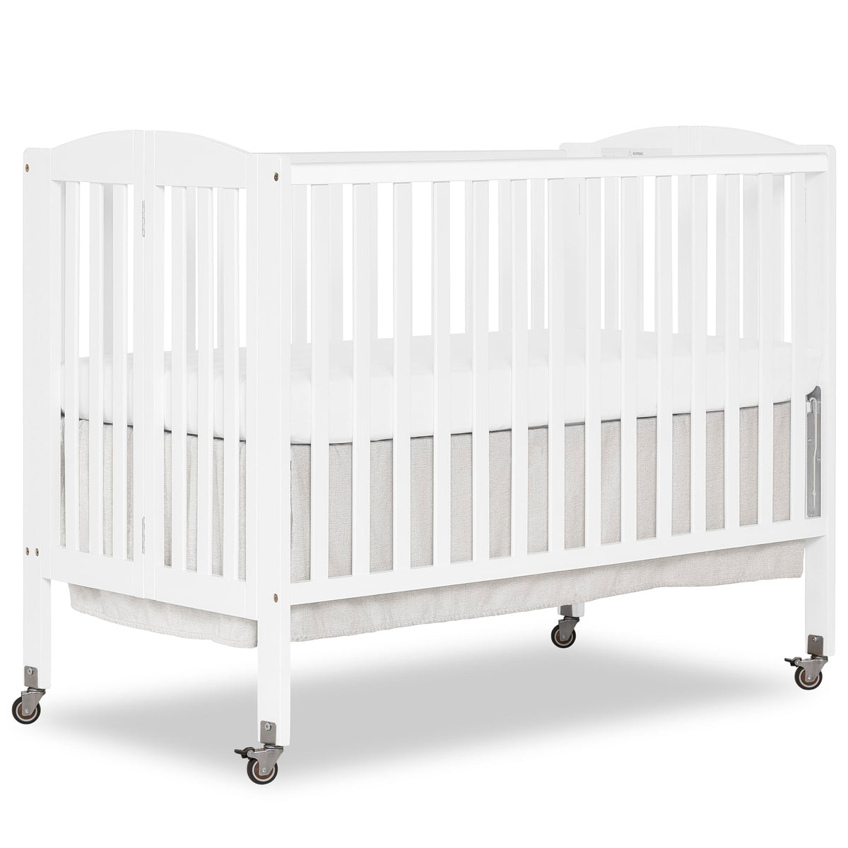 Full Size 2-in-1 Folding Baby Crib White N727537