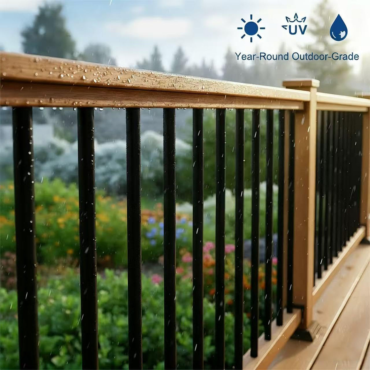 56 Pack 26 inch Black Round Aluminum Balusters K412705