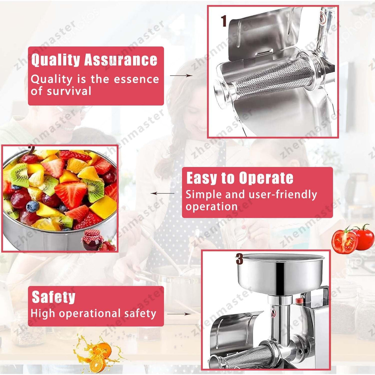 450W Stainless Steel Electric Tomato Strainer L2316