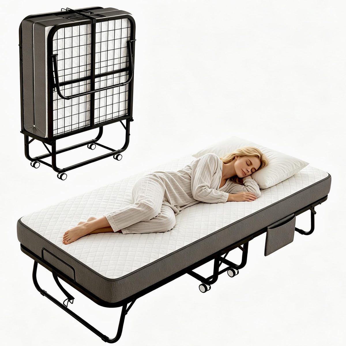Folding Bed with Memory Foam Mattress K8300