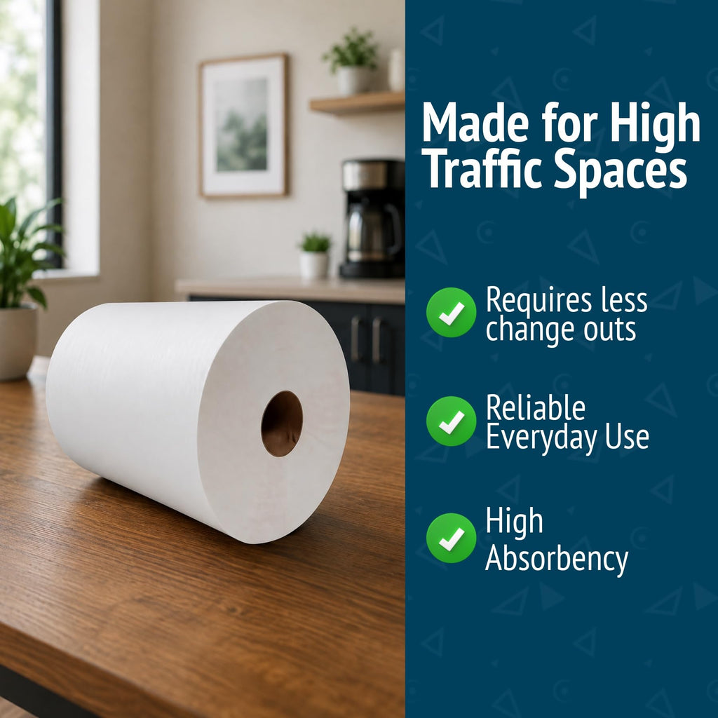 White 10 Inch Paper Towel Dispenser Refill, 6 Rolls F968