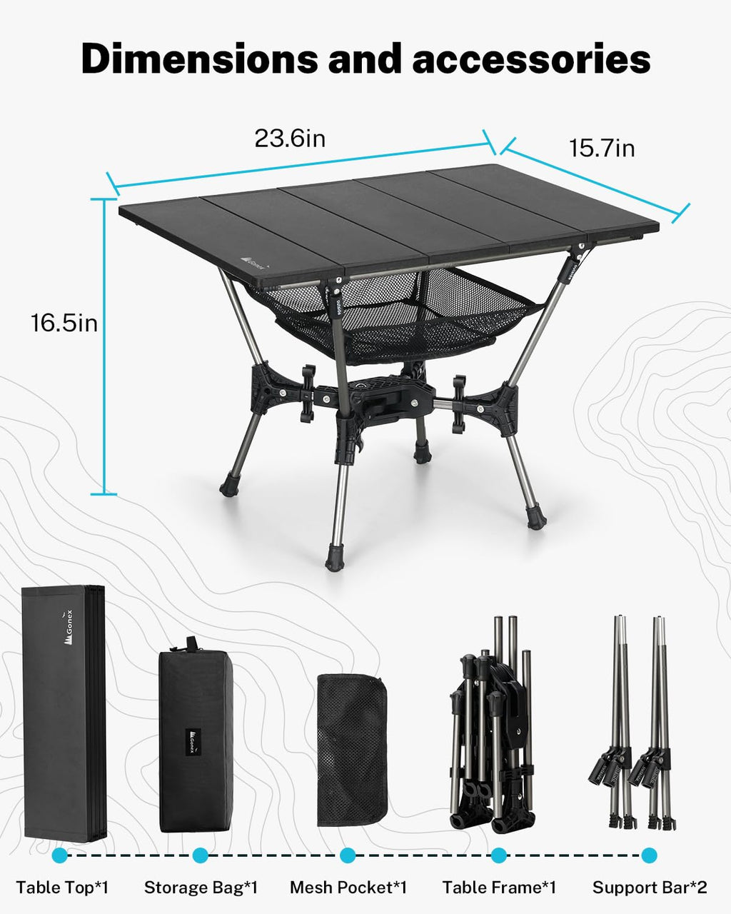 Foldable Aluminum Camping Table Q89420