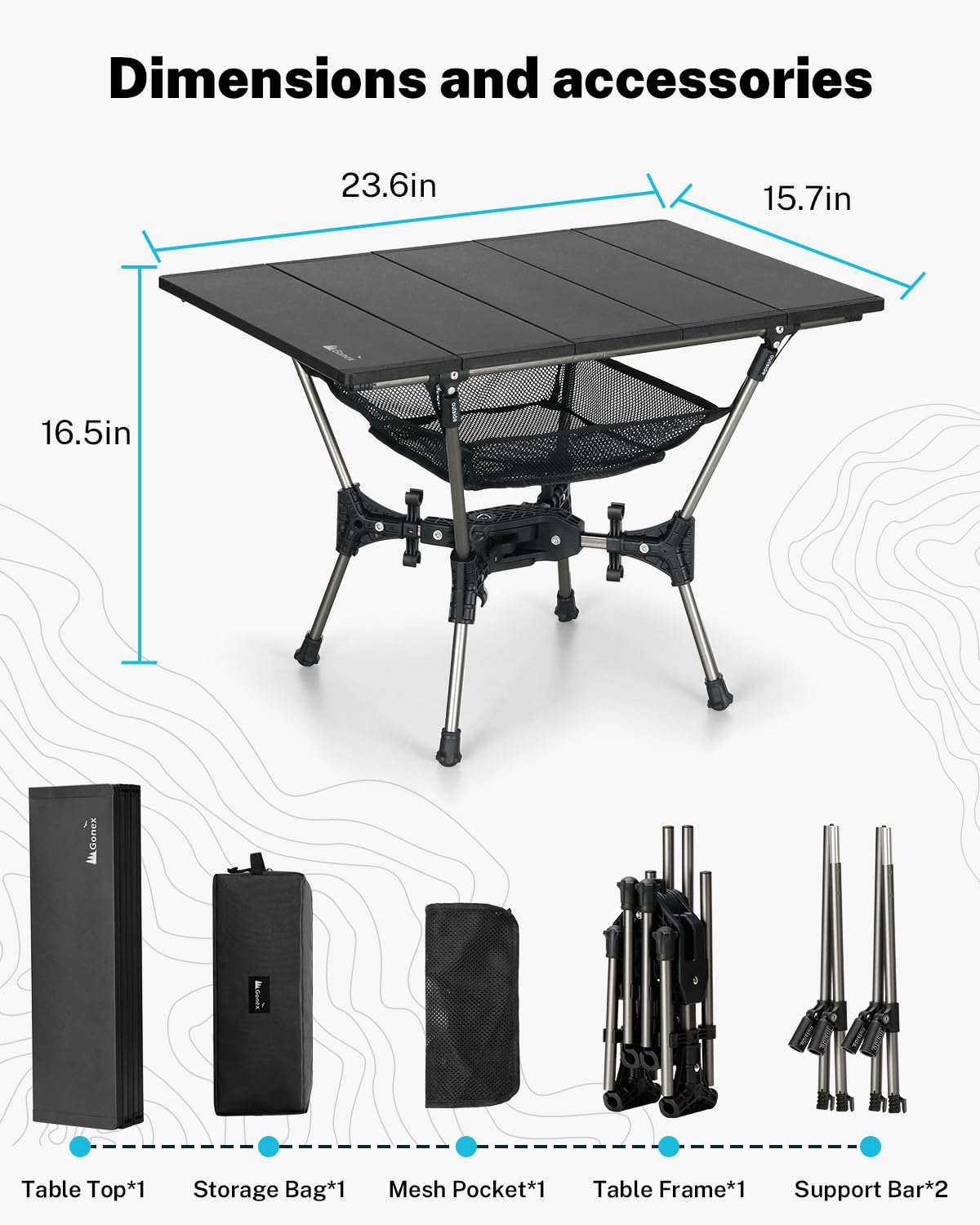 Foldable Aluminum Camping Table Q89420