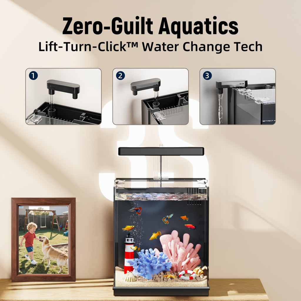 2 Gallon Betta Fish Tank with Filter & Light H507