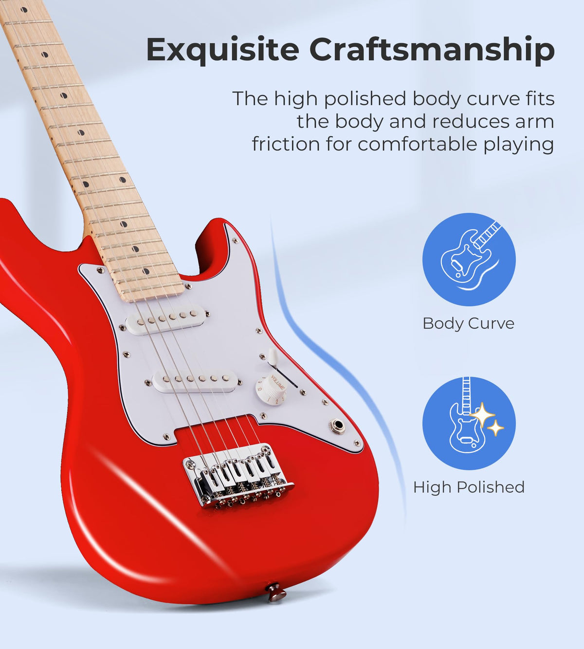 30 Inch Kids Electric Guitar Starter Kit with Amp Red G8398