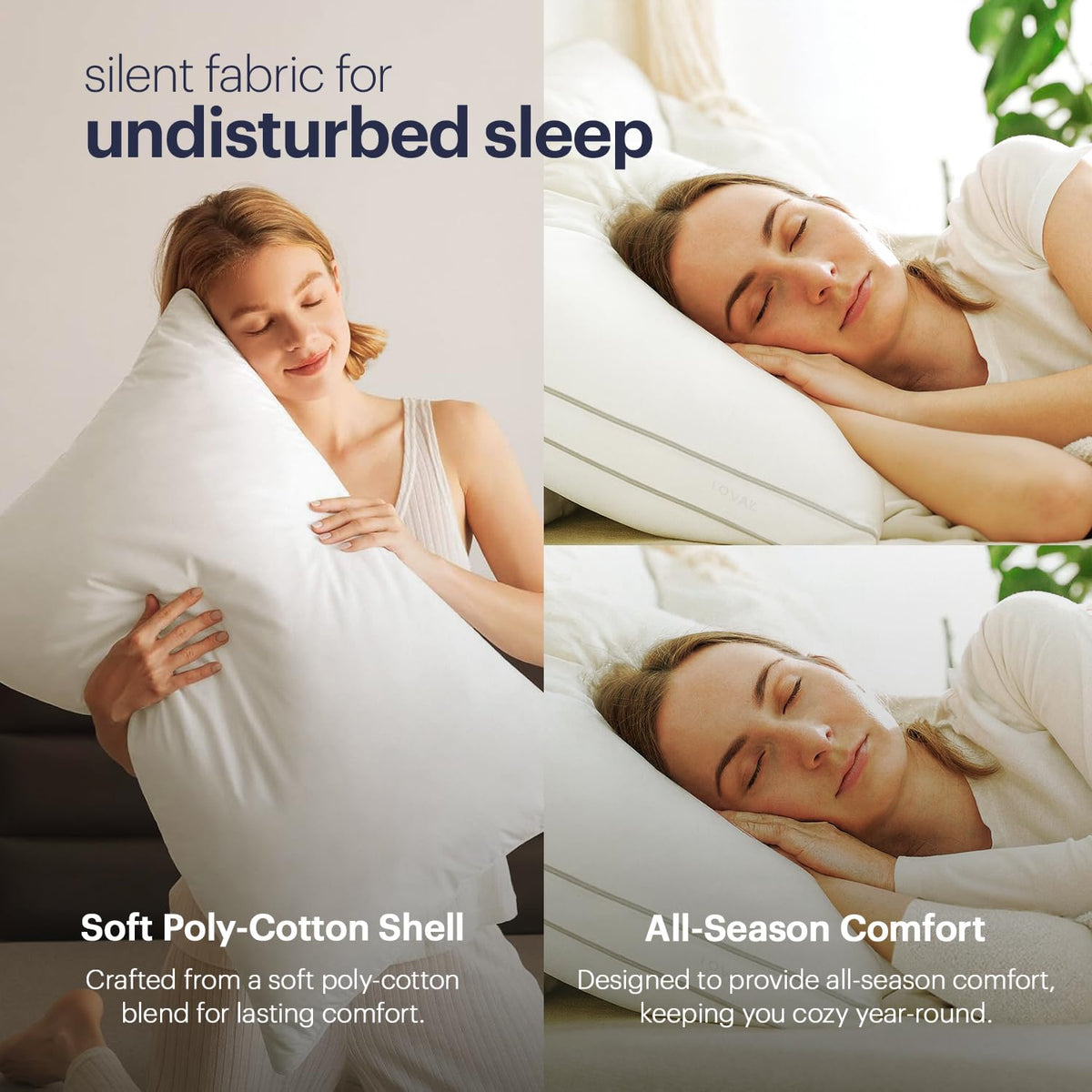 White Down Alternative Bed Pillows Set of 2 King H793