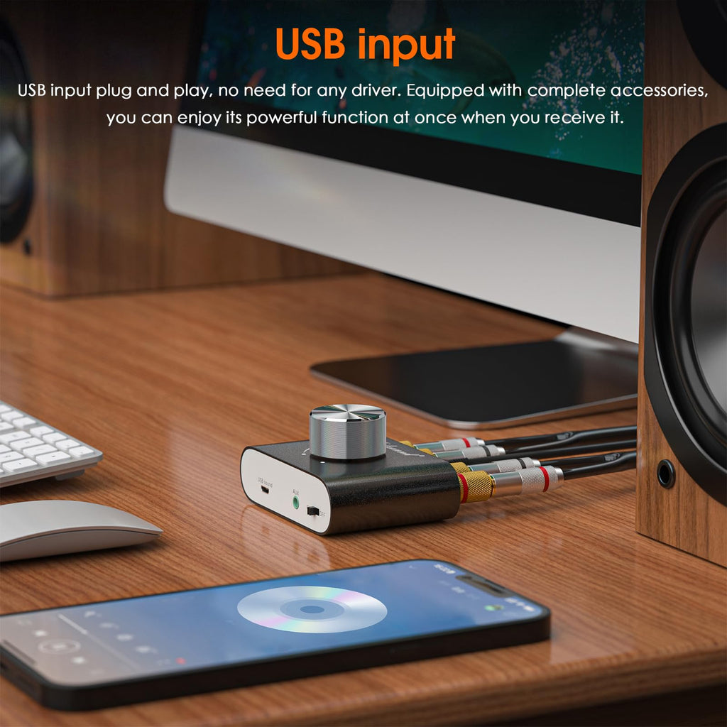 Mini Bluetooth 5.0 Stereo Power Amplifier 50W×2 Black I203344