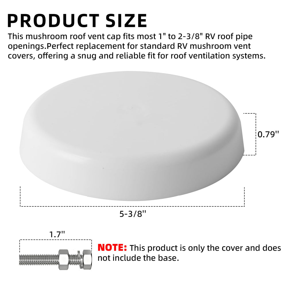 Mushroom Style RV Plumbing Vent Cap I8930