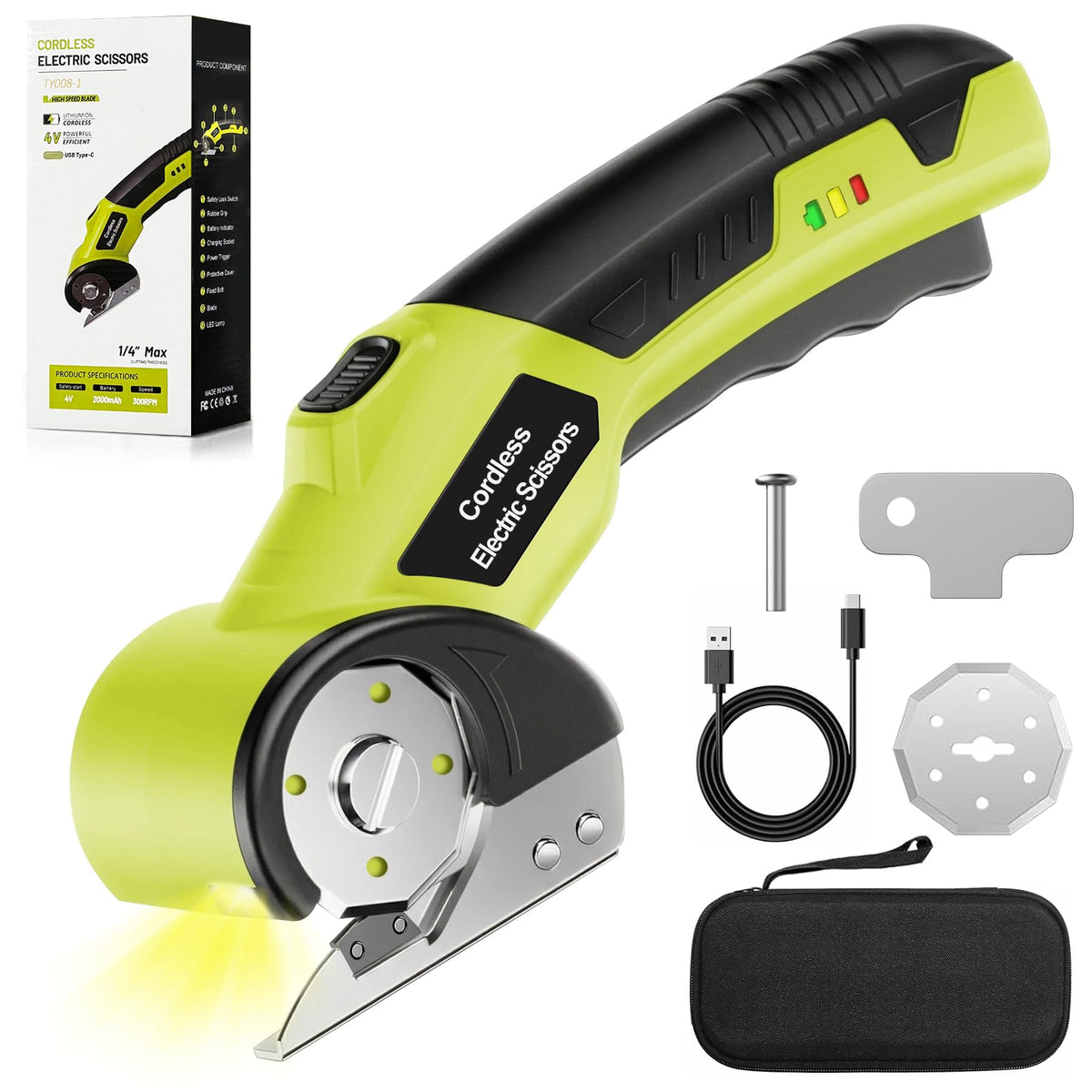 Cordless Electric Cutter with 2 Rotary Blades W805
