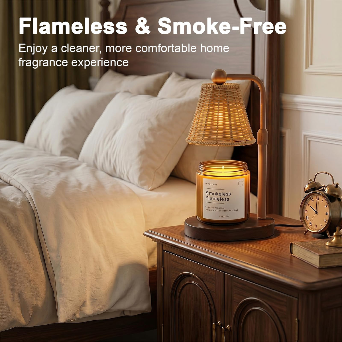 Candle Warmer Lamp with Timer, Brown G4395