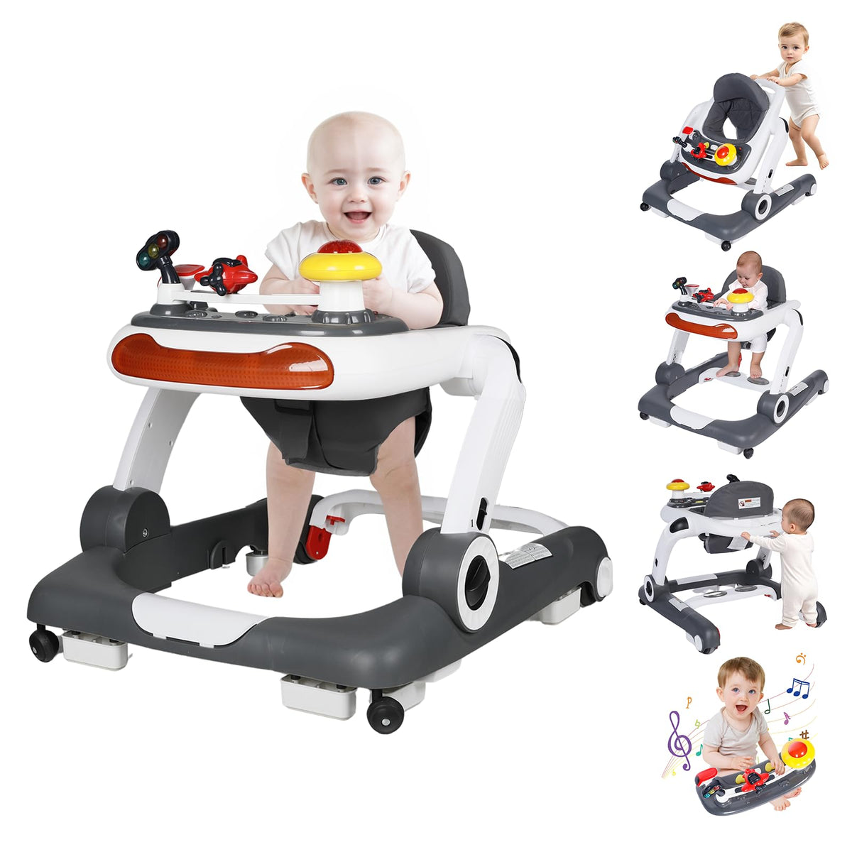 5 in 1 Baby Activity Walker with Wheel, Music & Lights Q40816