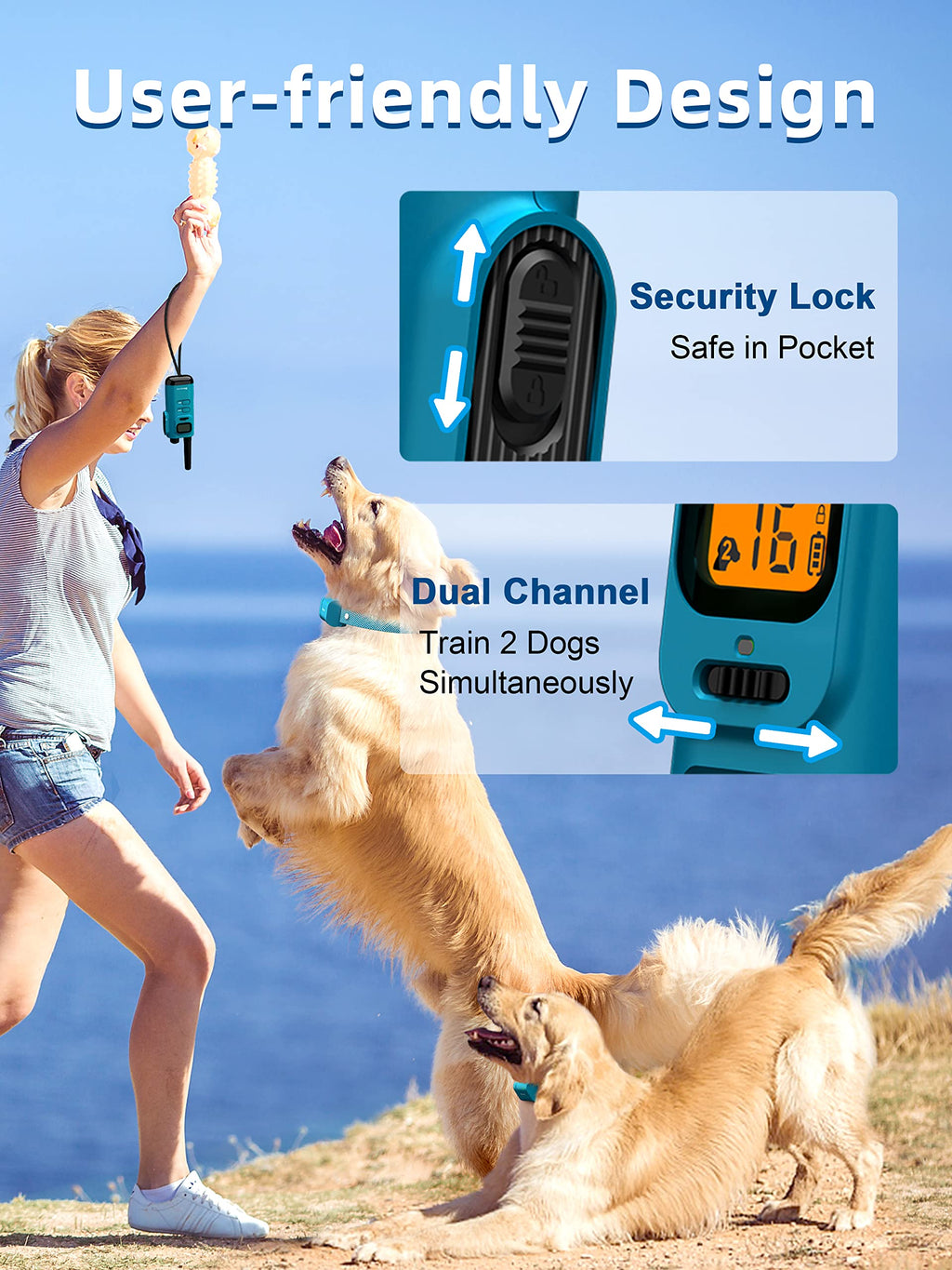Waterproof Rechargeable Dog Training Collar with Remote C465