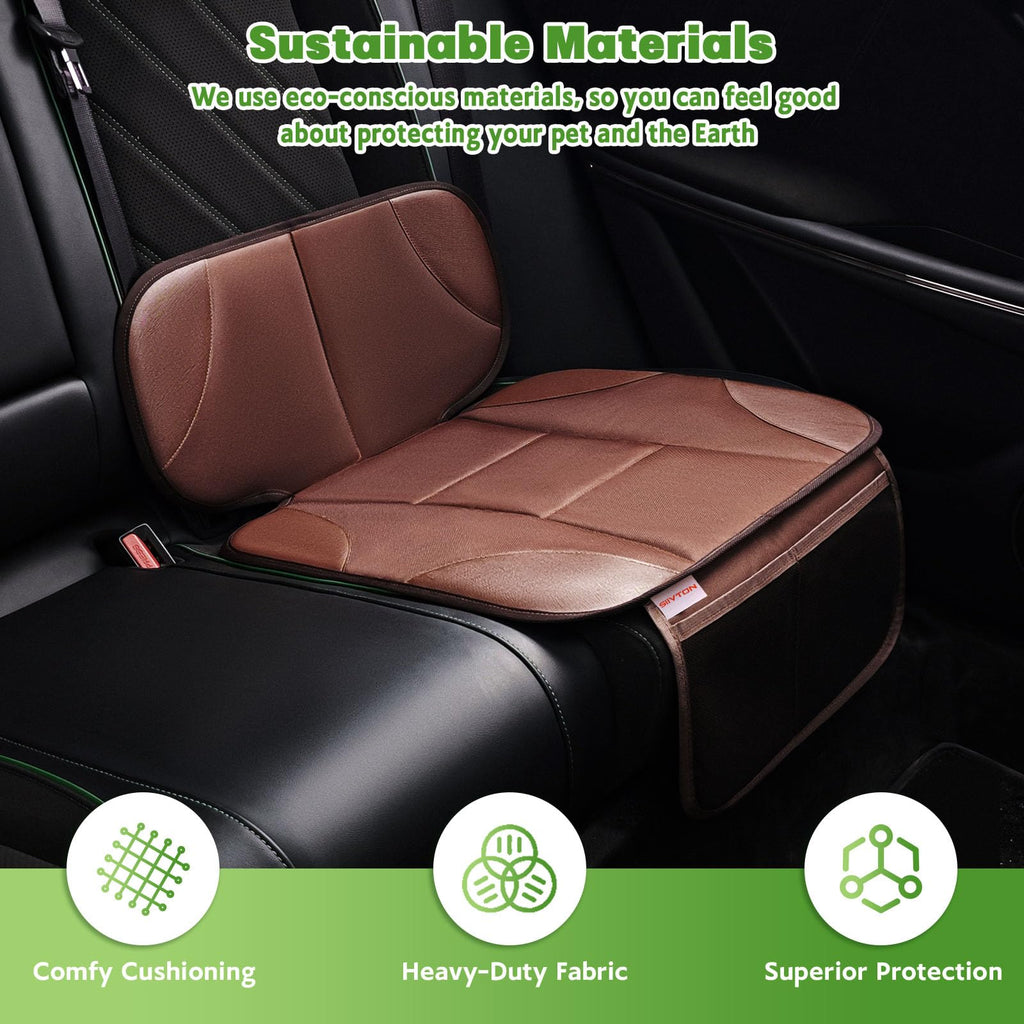 Black Car Seat Protector with 2 Storage Pockets Y604