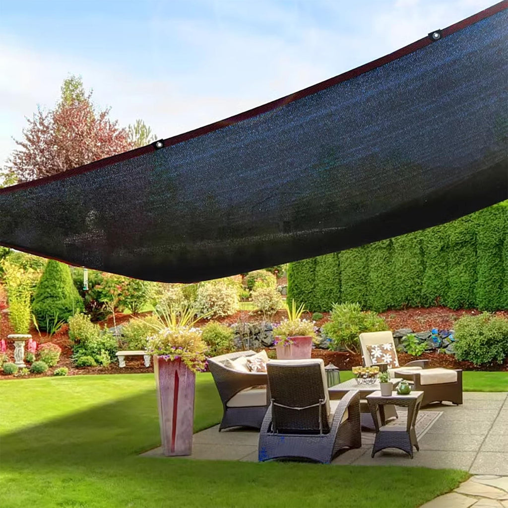 90% UV Resistant Black Shade Cloth with Grommets 5x9m A8541