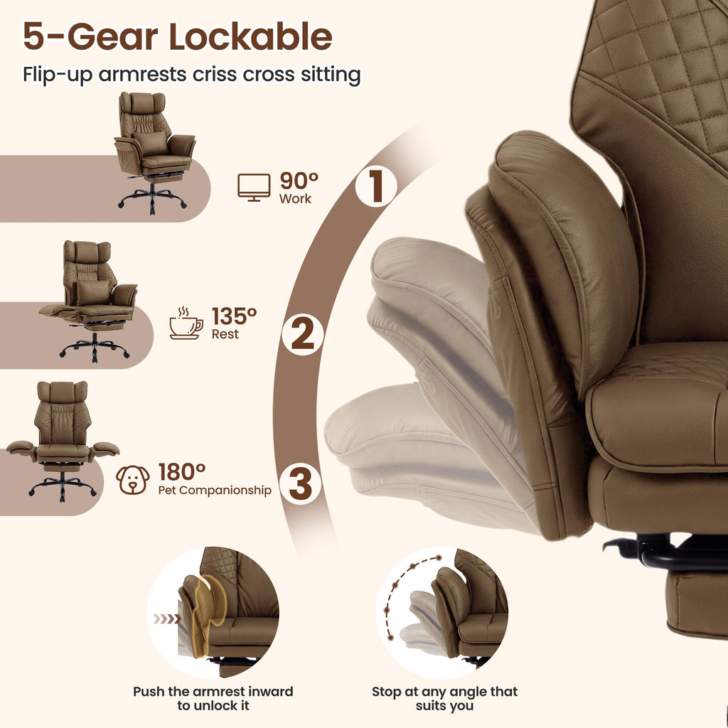 3D Kneading Massage Office Chair with Footrest C706289