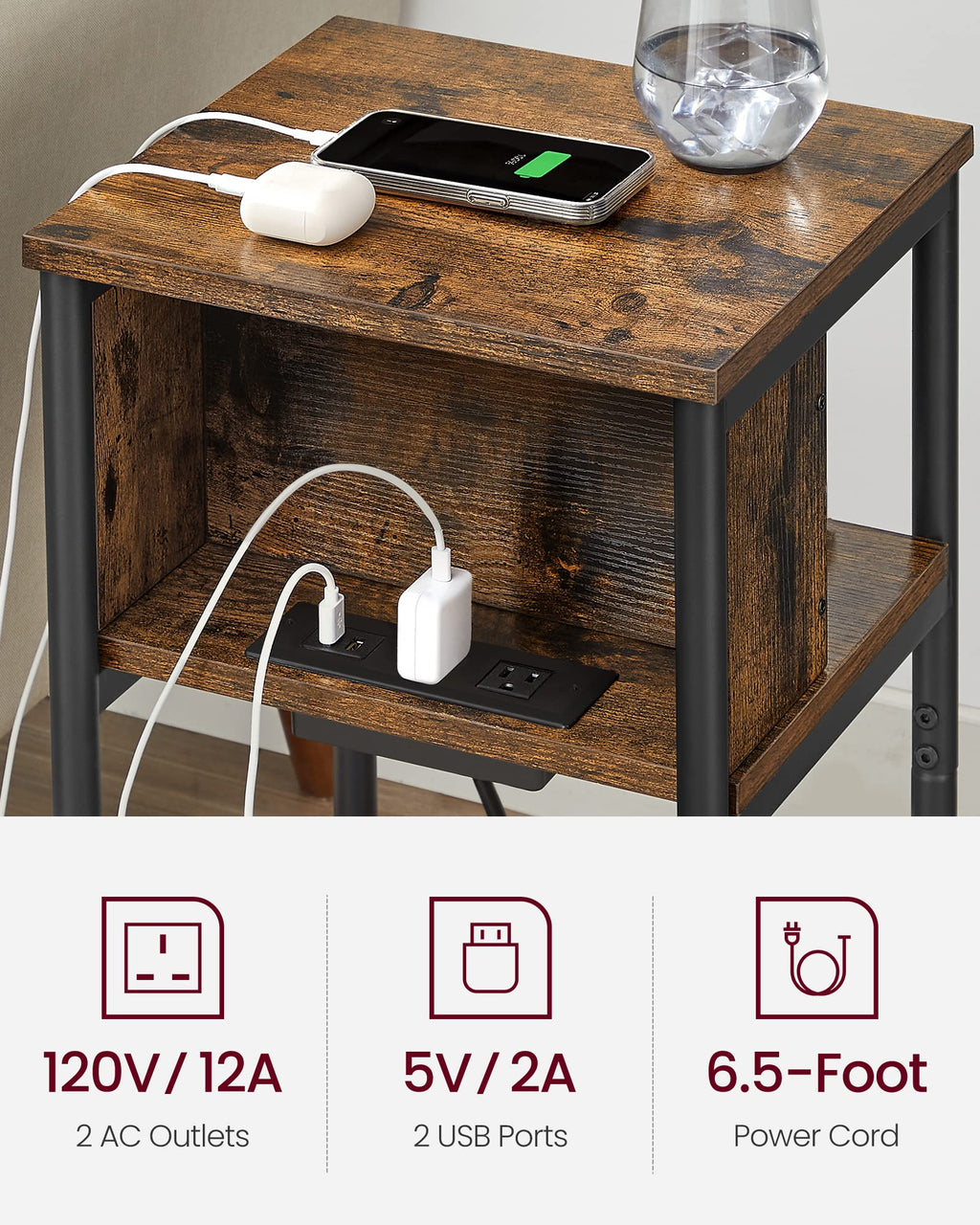 Side Table with Charging Station M504765