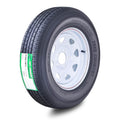 Trailer Tire Wheel ST205/75R15 8-Ply 5X4.5 White Spoke C39116