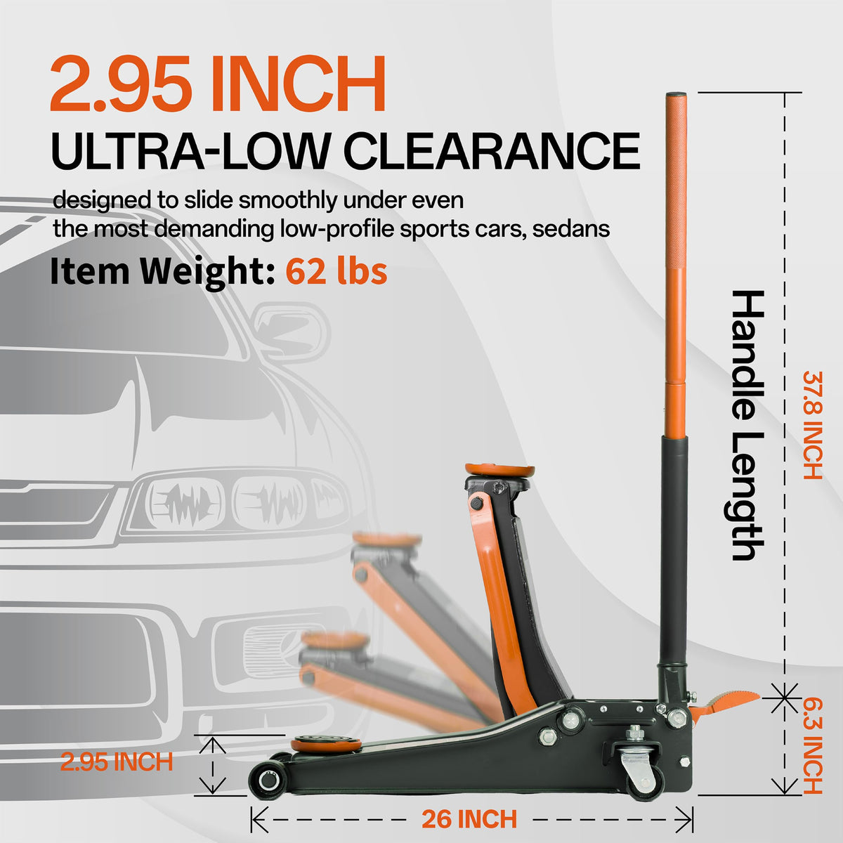 3-Ton Low Profile Hydraulic Steel Floor Jack M9077