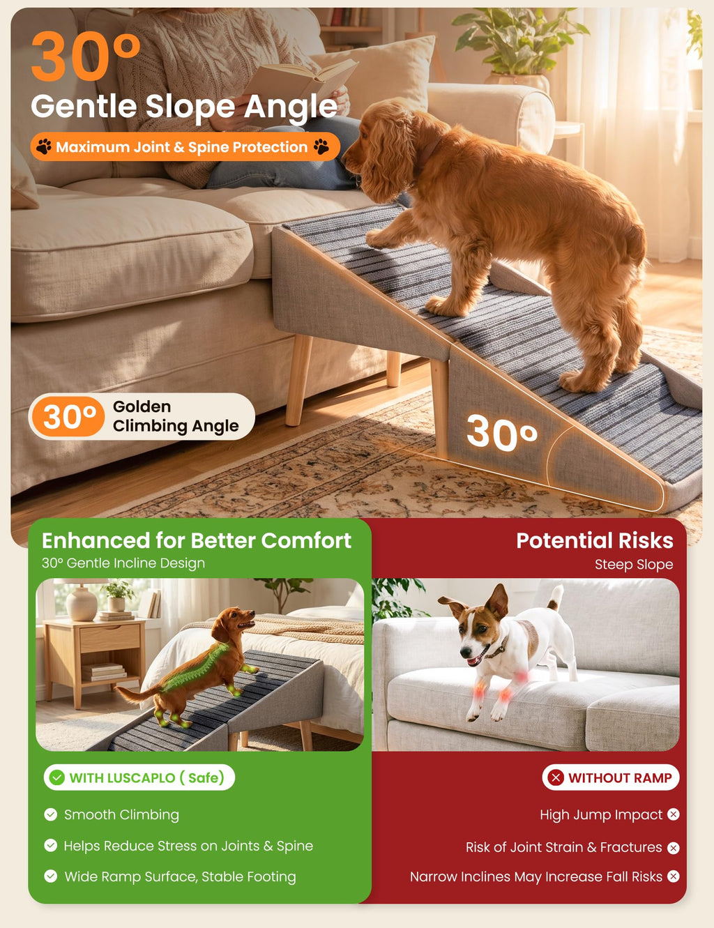 Dog Ramp and Pet Stairs 19" H Z82030