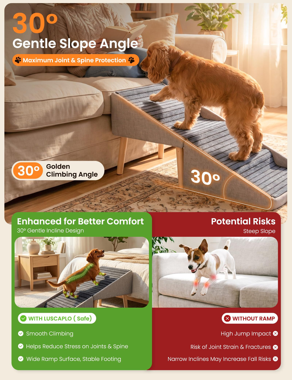 Dog Ramp and Pet Stairs 19" H Z82030