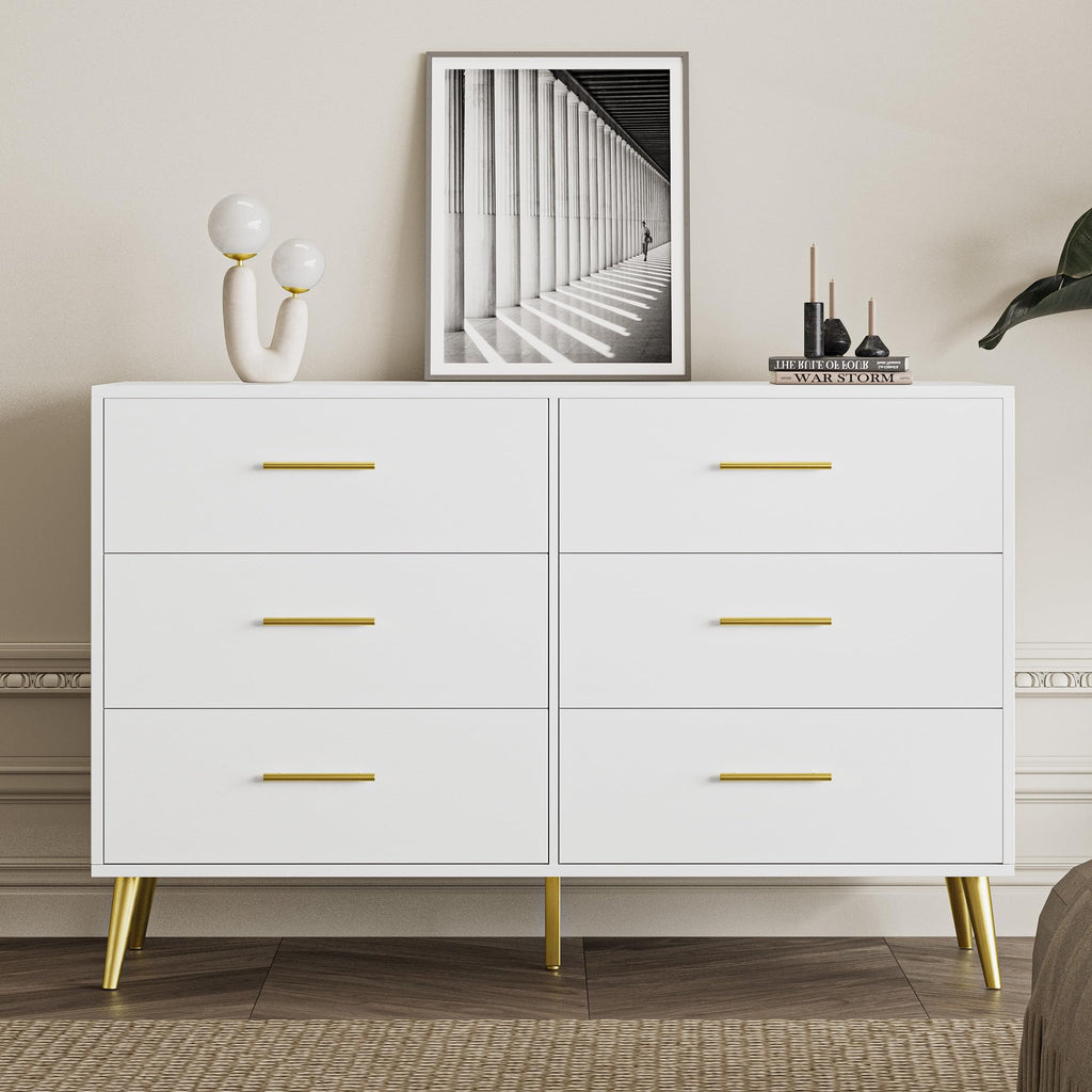 White 6 Drawer Dresser N125022