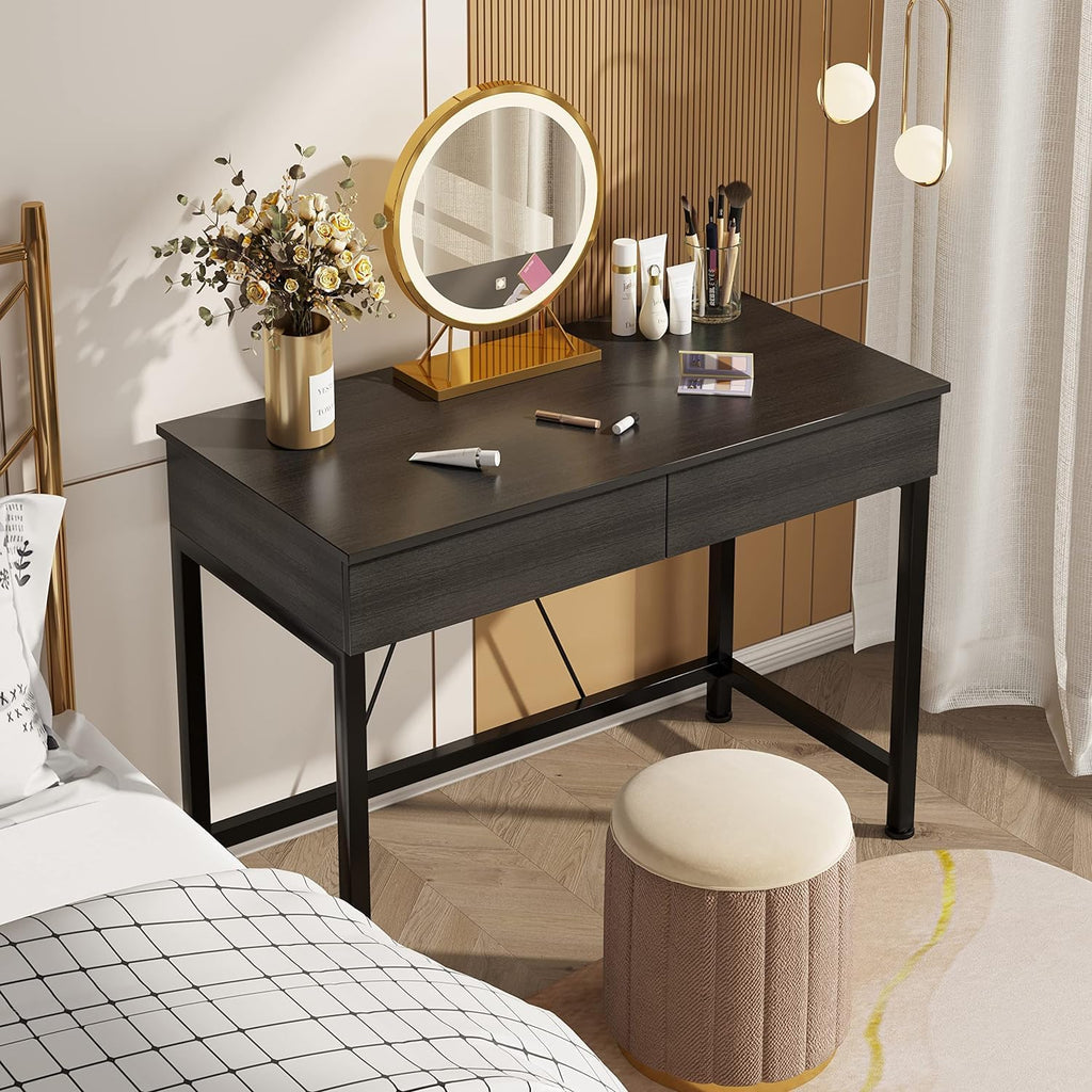 Black Wooden Computer Desk with Drawers W342038