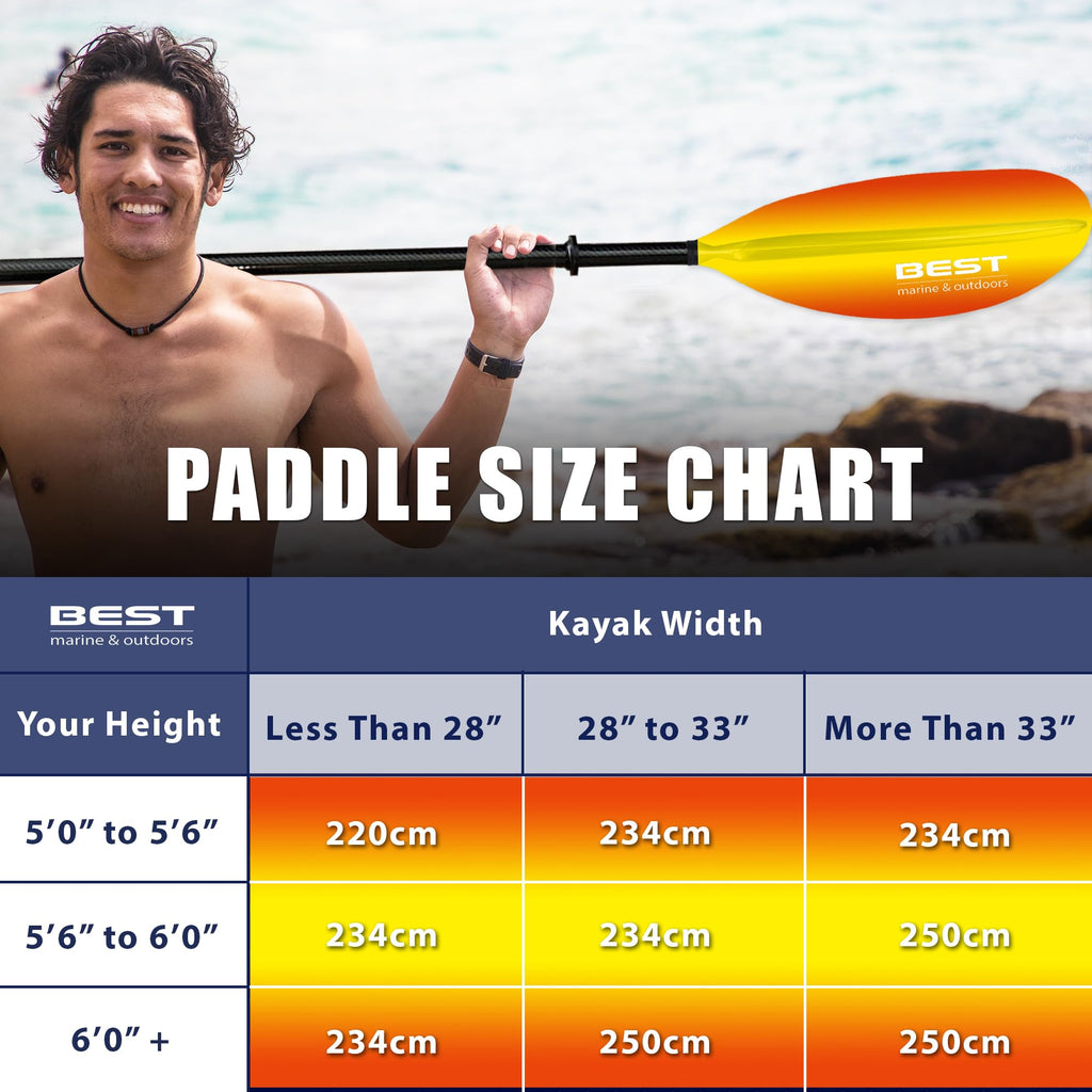 Carbon Fiber 2-Piece Kayak Paddle G657