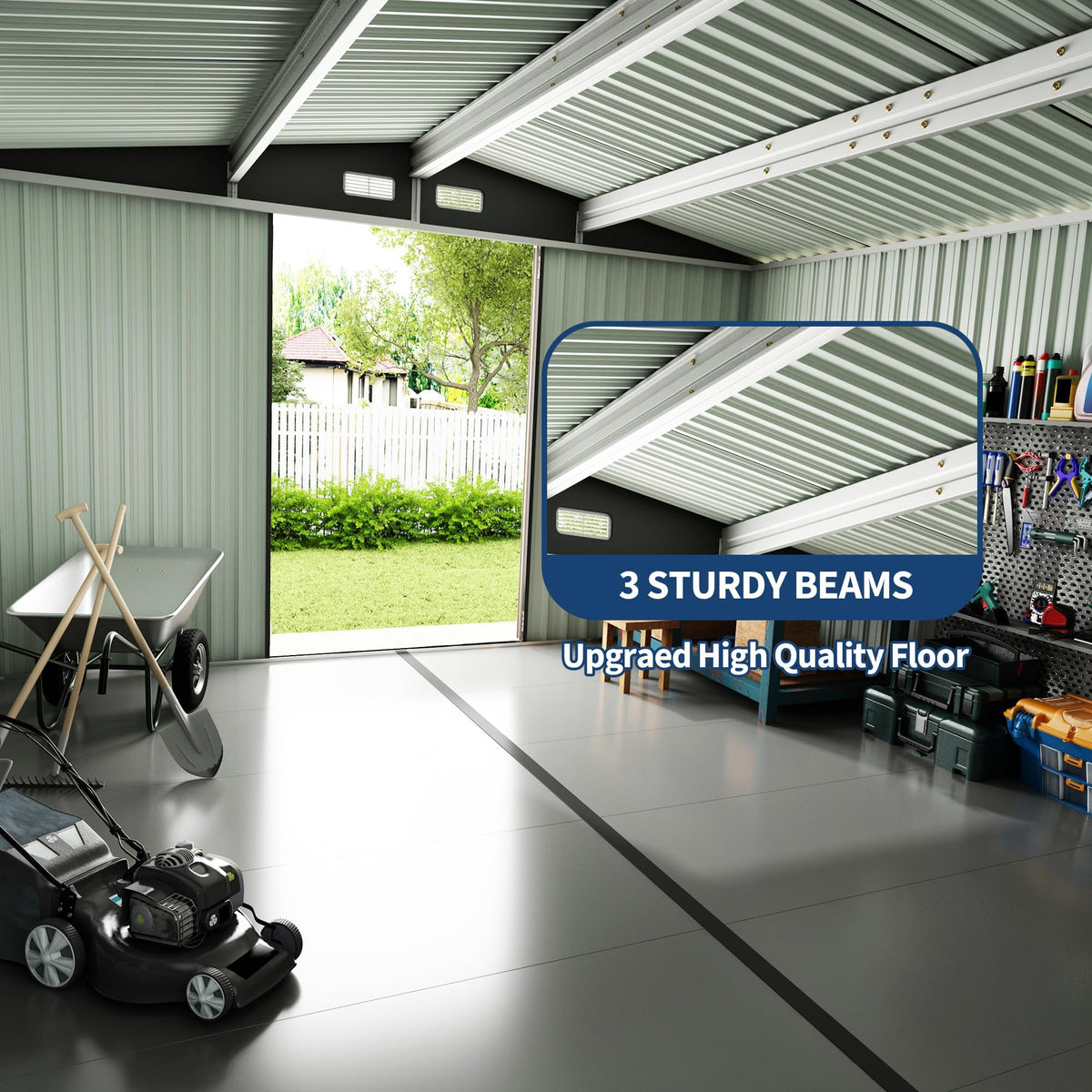 10x14 ft Metal Outdoor Storage Shed M999
