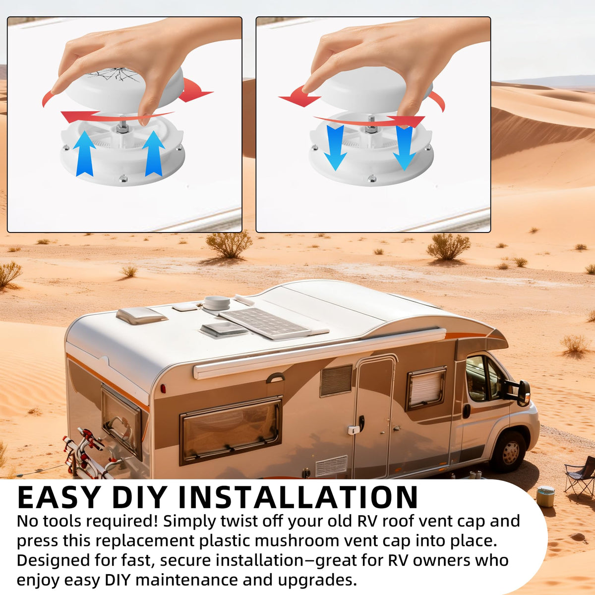 Mushroom Style RV Plumbing Vent Cap I8930