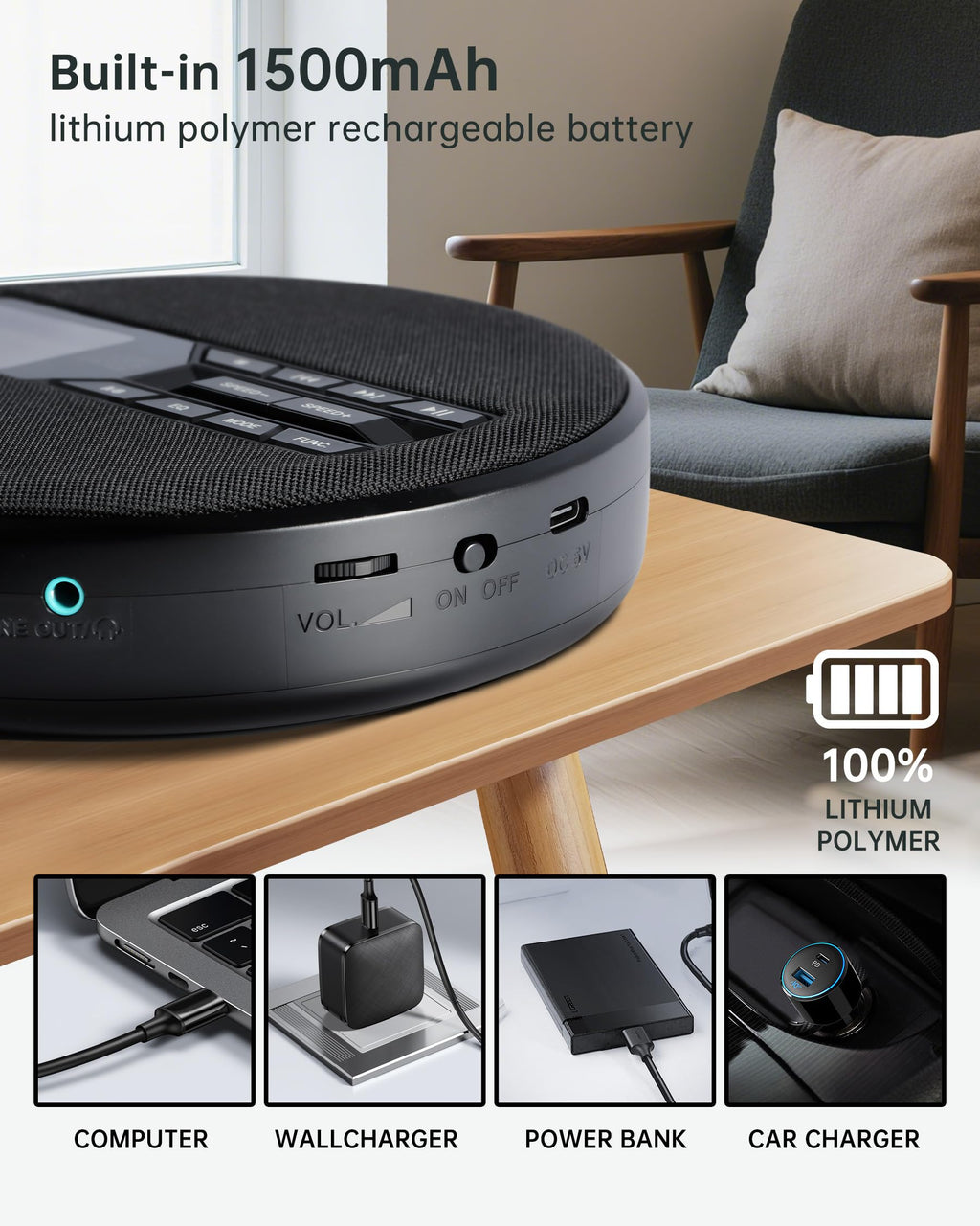 Portable CD Player with Speakers X5849