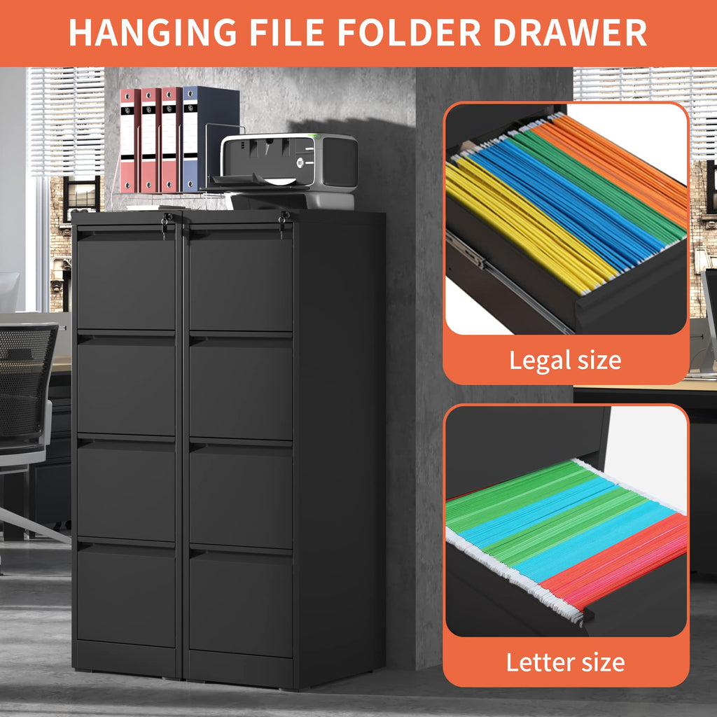 4 Drawer Locking File Cabinet with Wheels G18491