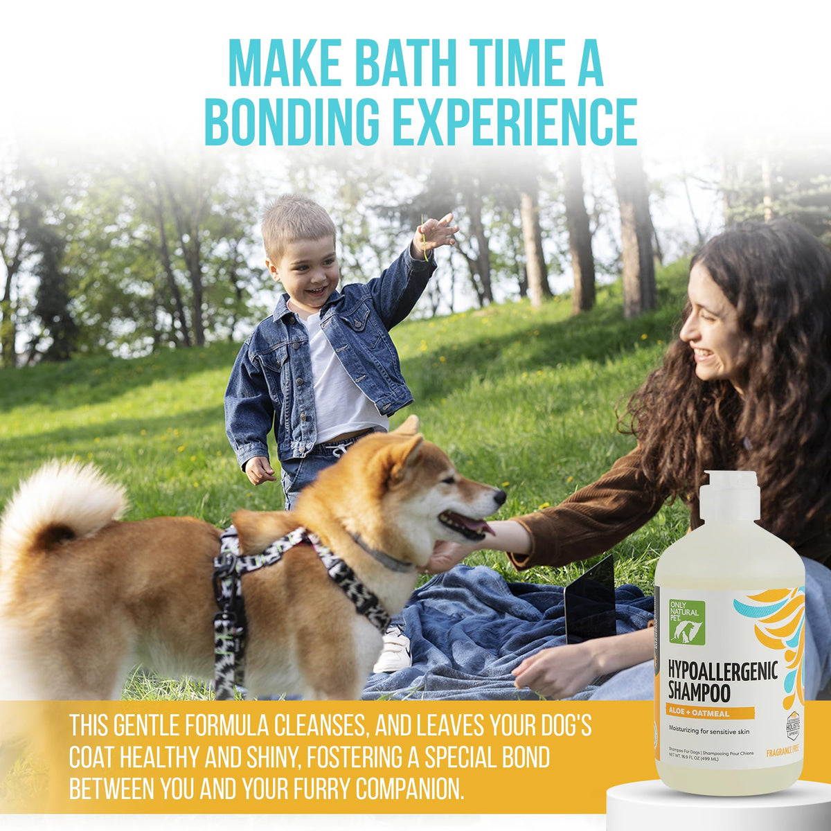 Hypoallergenic Dog Shampoo with Aloe & Oatmeal 16.9 oz J954