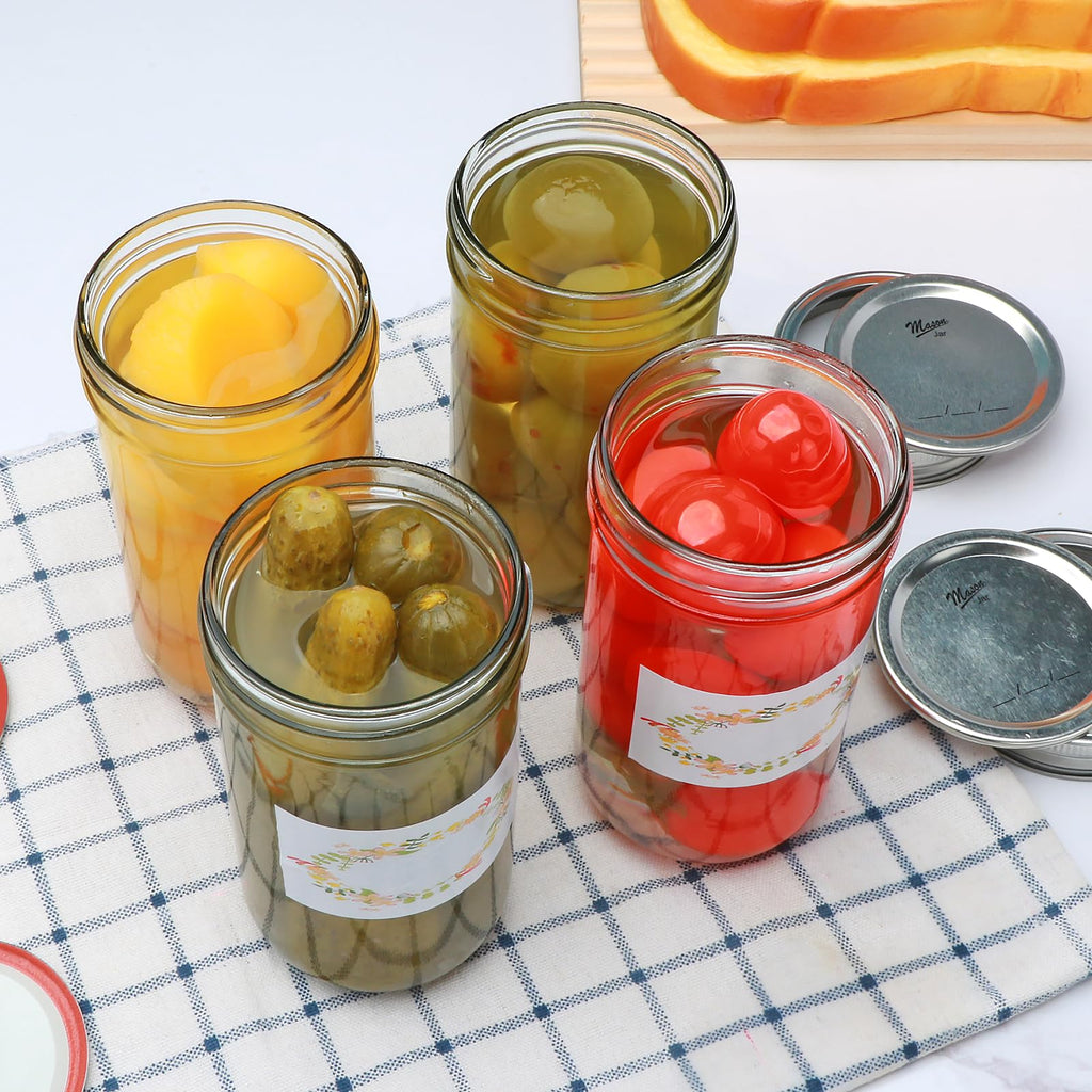 24 Pack 12 oz Mason Jars with Lids U1615