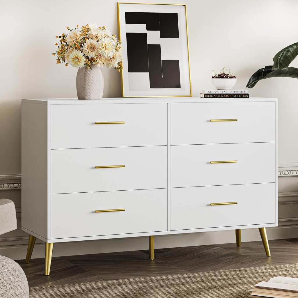White 6 Drawer Dresser N125022