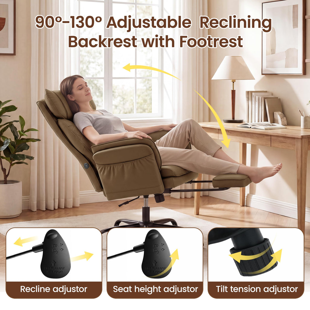 3D Kneading Massage Office Chair with Footrest C706289