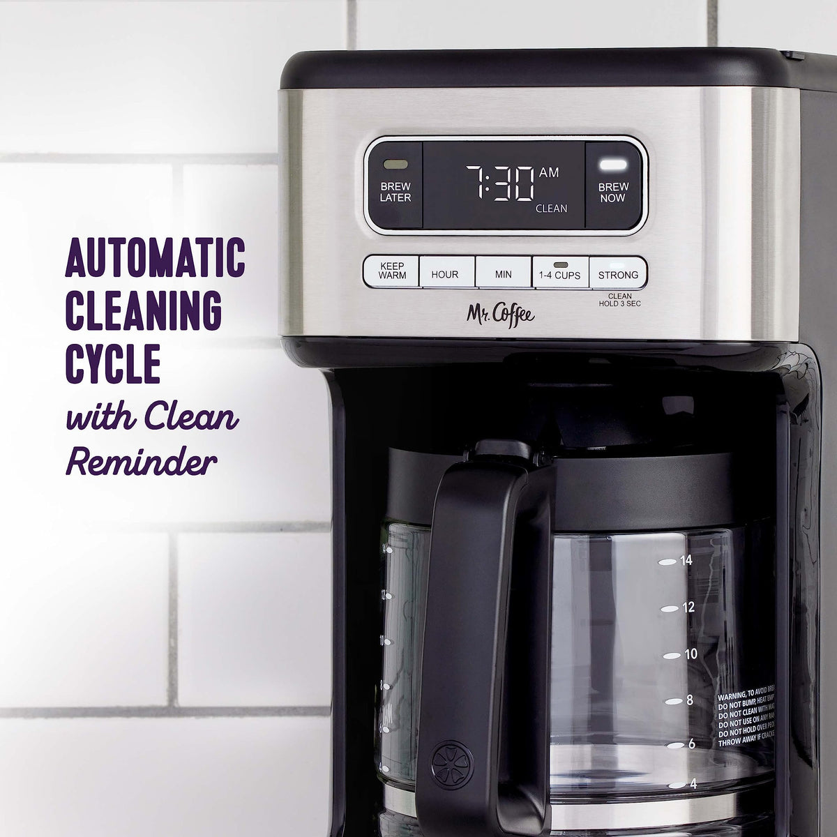 14 Cup Programmable Coffee Maker Stainless Steel W128396