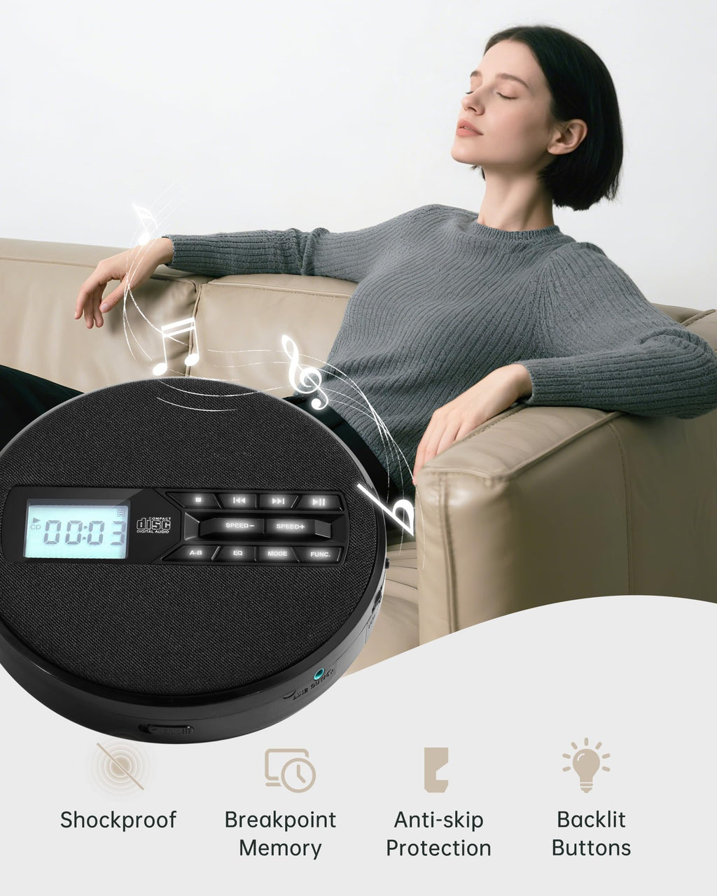 Portable CD Player with Speakers X5849