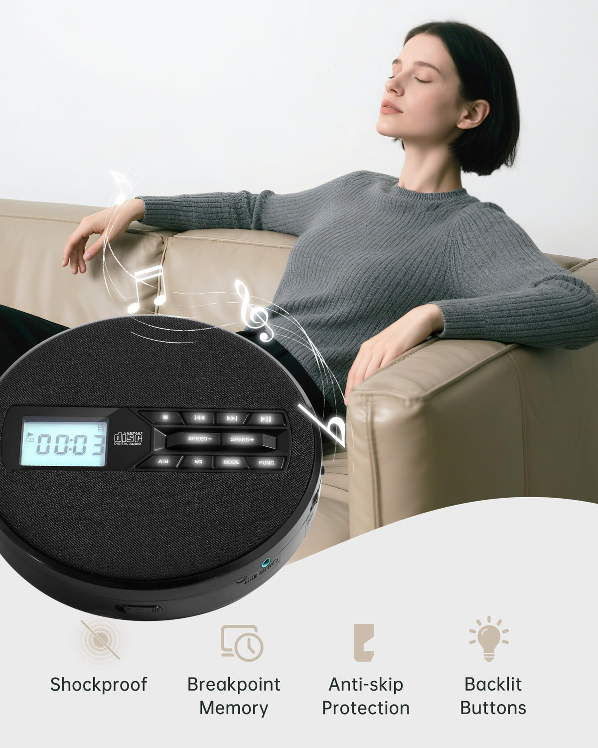 Portable CD Player with Speakers X5849