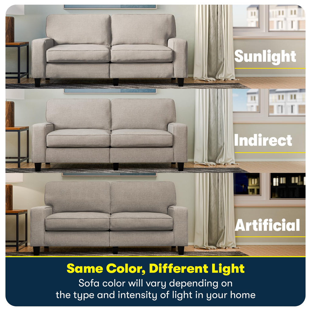 Light Gray Polyester Sofa U914730