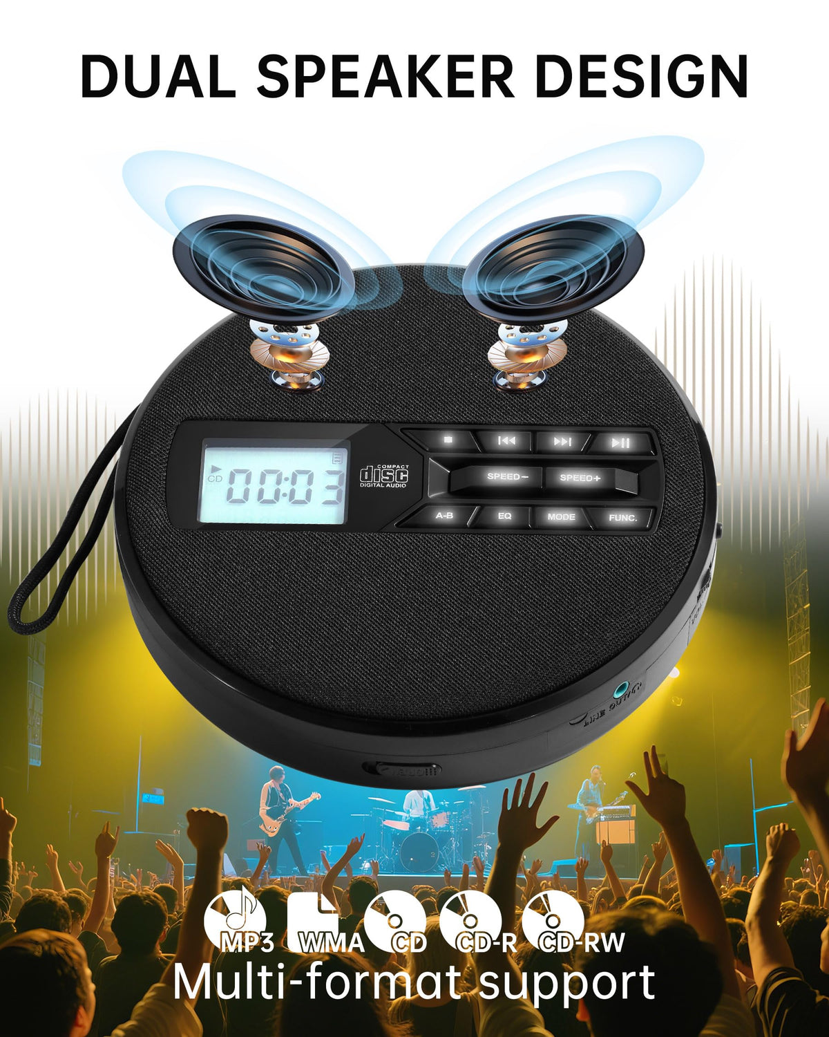 Portable CD Player with Speakers X5849