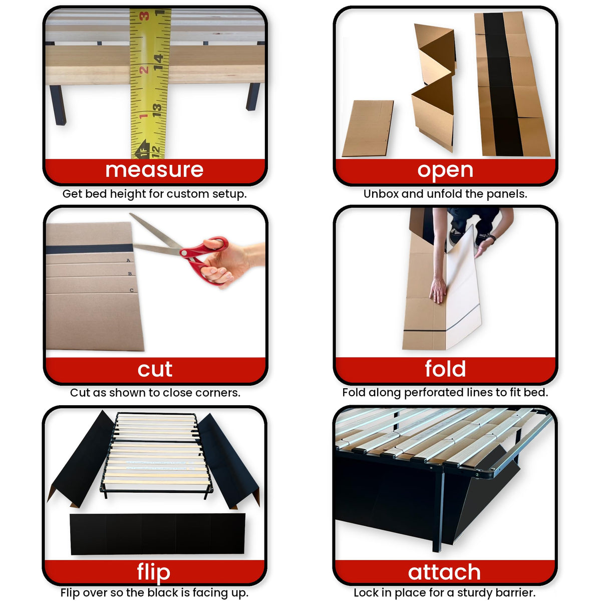 Under Bed Pet Blocker, 3 Pcs Adjustable Matte Black M33882