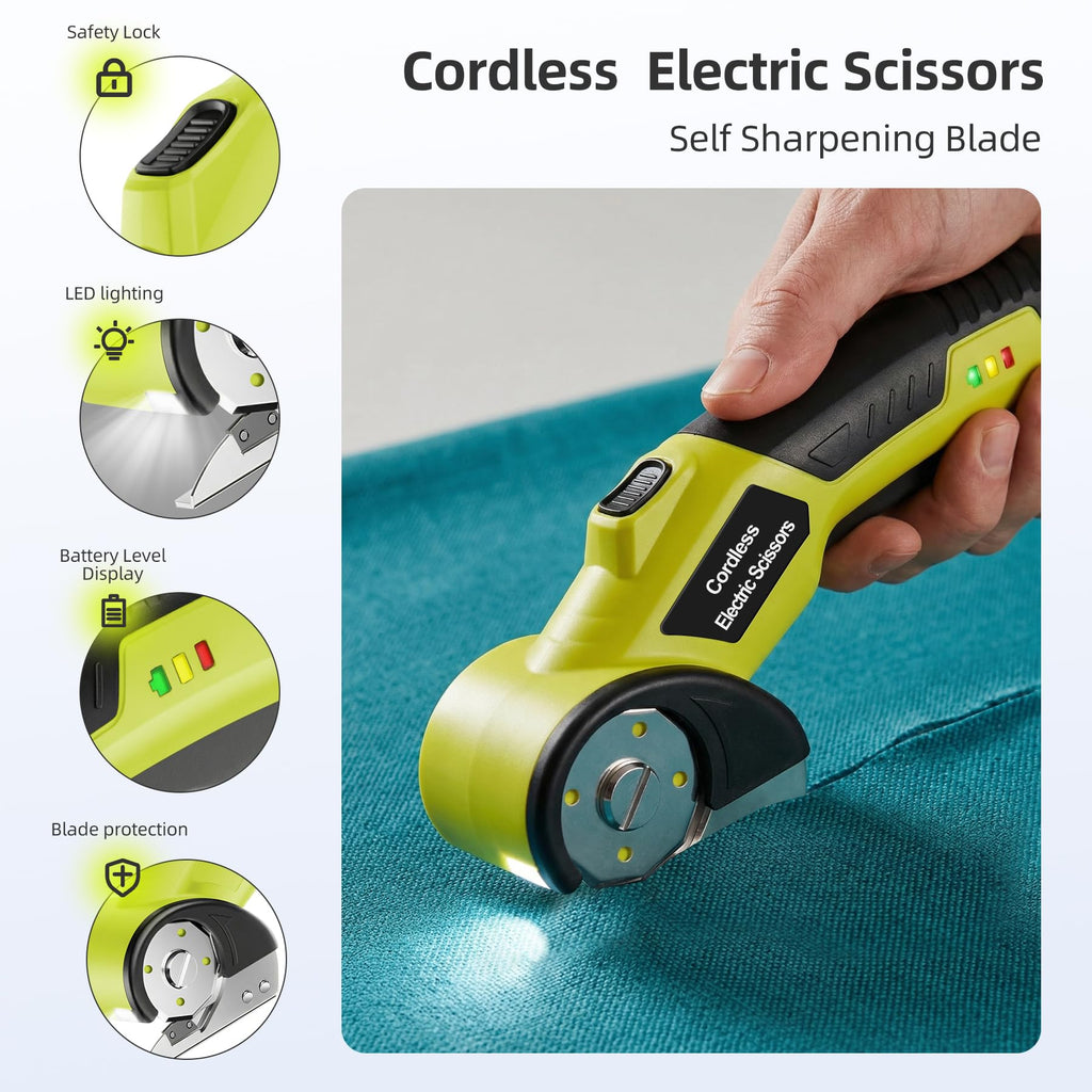 Cordless Electric Cutter with 2 Rotary Blades W805