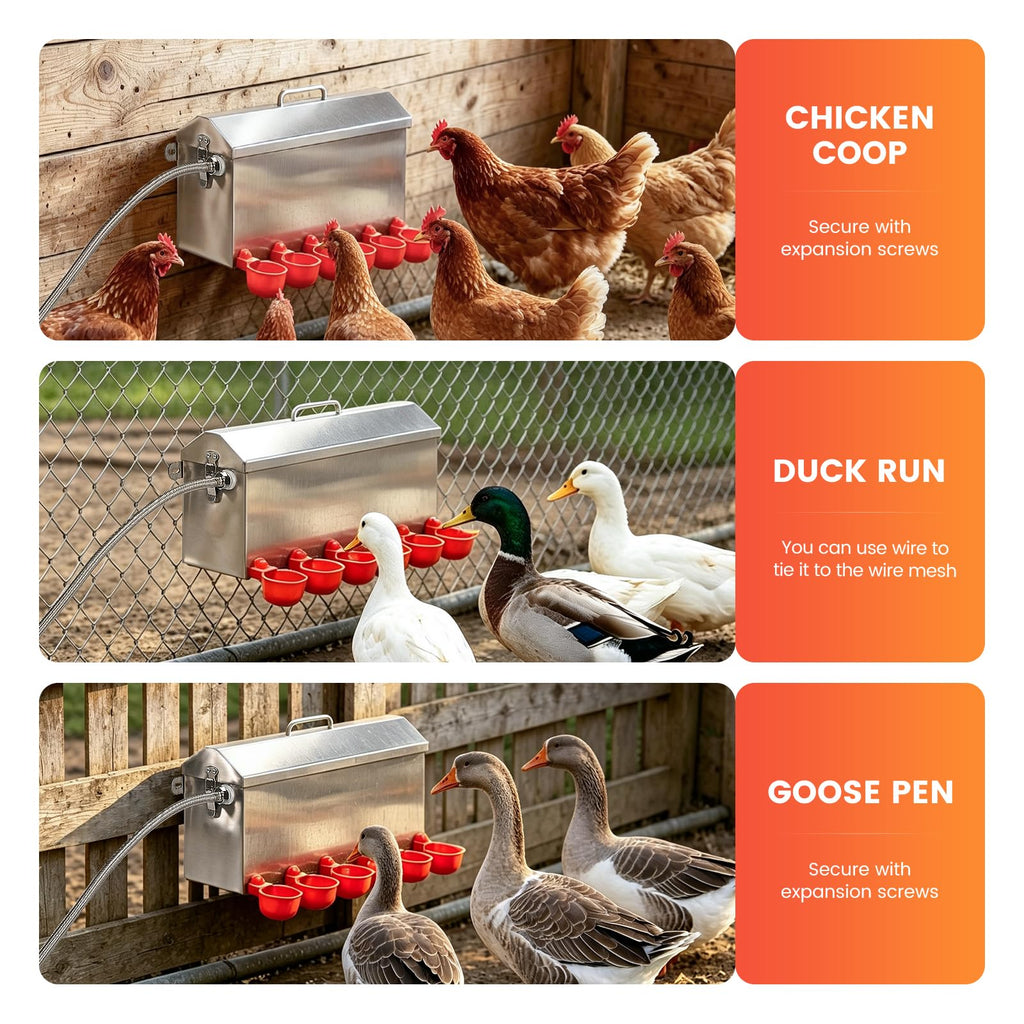 1.5 Gallon Metal Automatic Chicken Waterer E98498