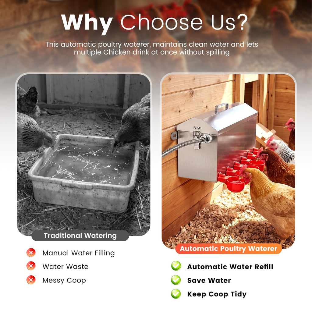 1.5 Gallon Metal Automatic Chicken Waterer E98498