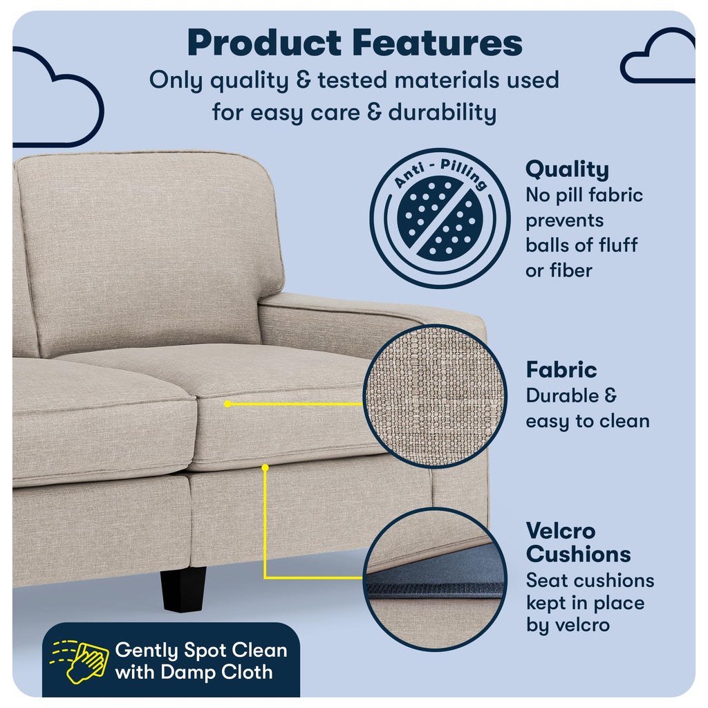 Light Gray Polyester Sofa U914730