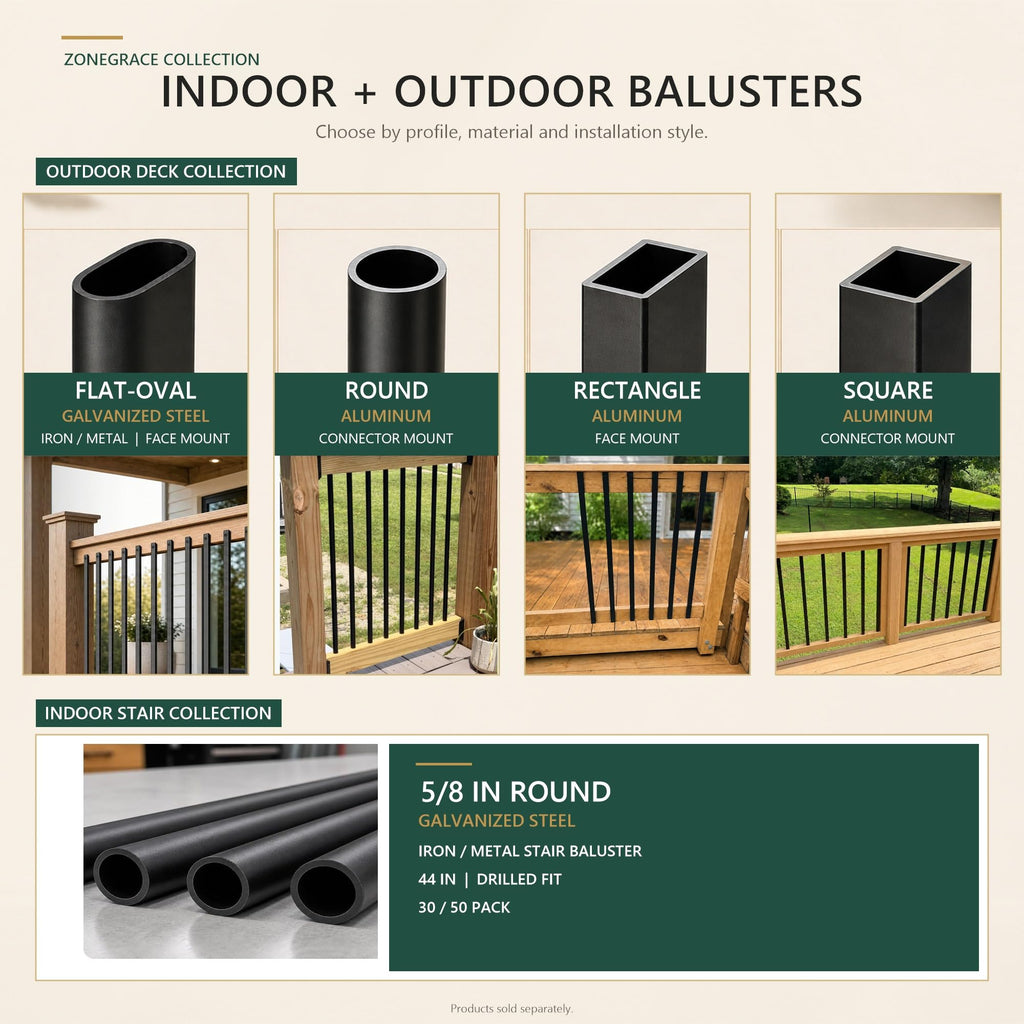 56 Pack 26 inch Black Round Aluminum Balusters K412705