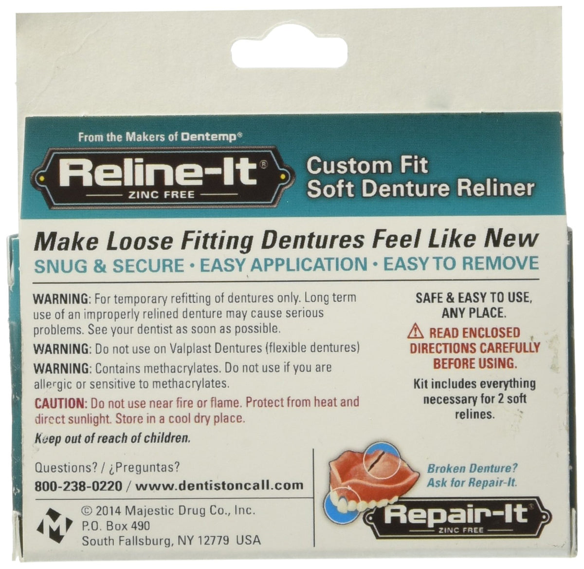Denture Reliner Kit Pack of 2 U61554