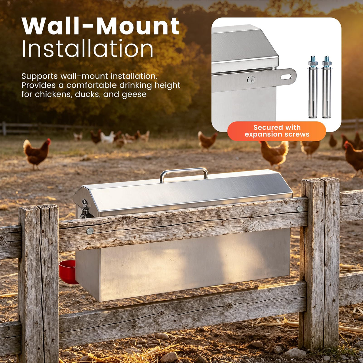 1.5 Gallon Metal Automatic Chicken Waterer E98498