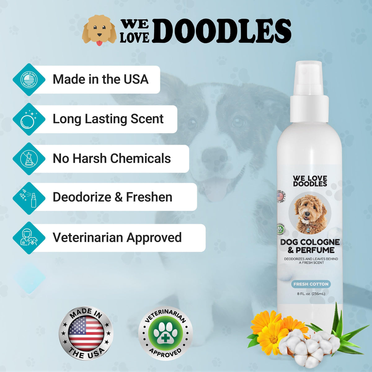Dog Cologne & Perfume and Large Slicker Brush Bundle D393184