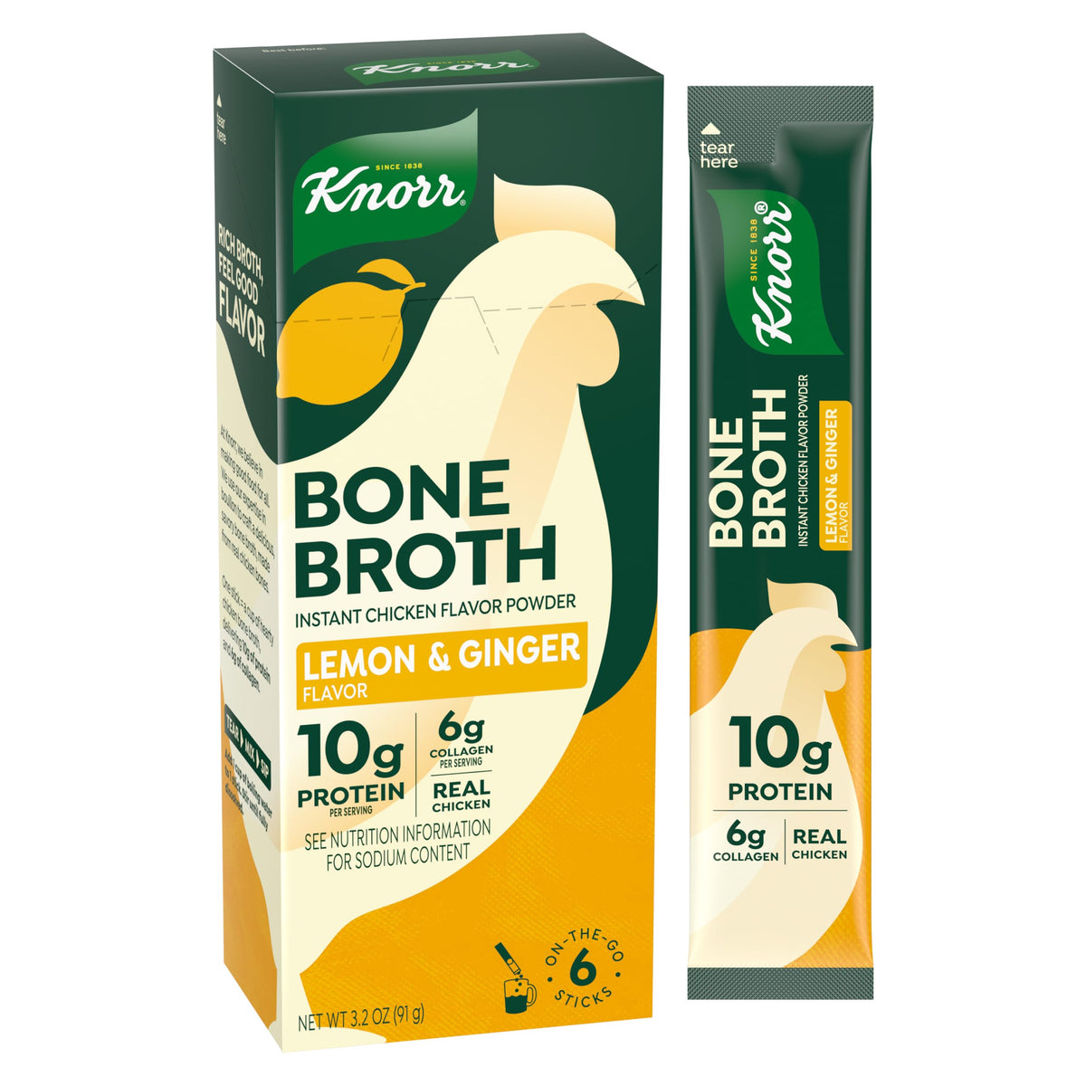 Lemon Ginger Chicken Bone Broth 6 Count V552045